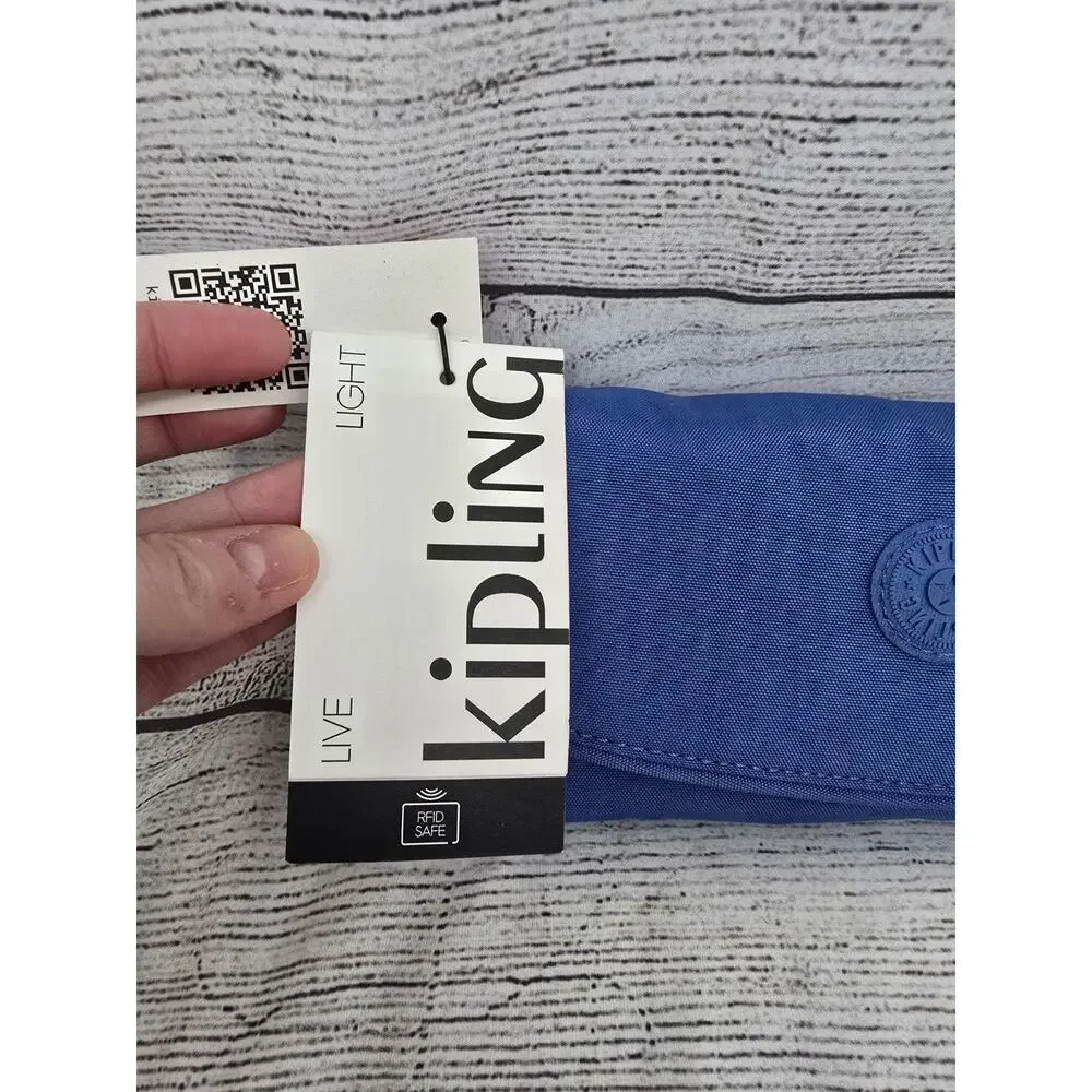 Kipling Money Land Snap Wallet RIFID Havana Blue